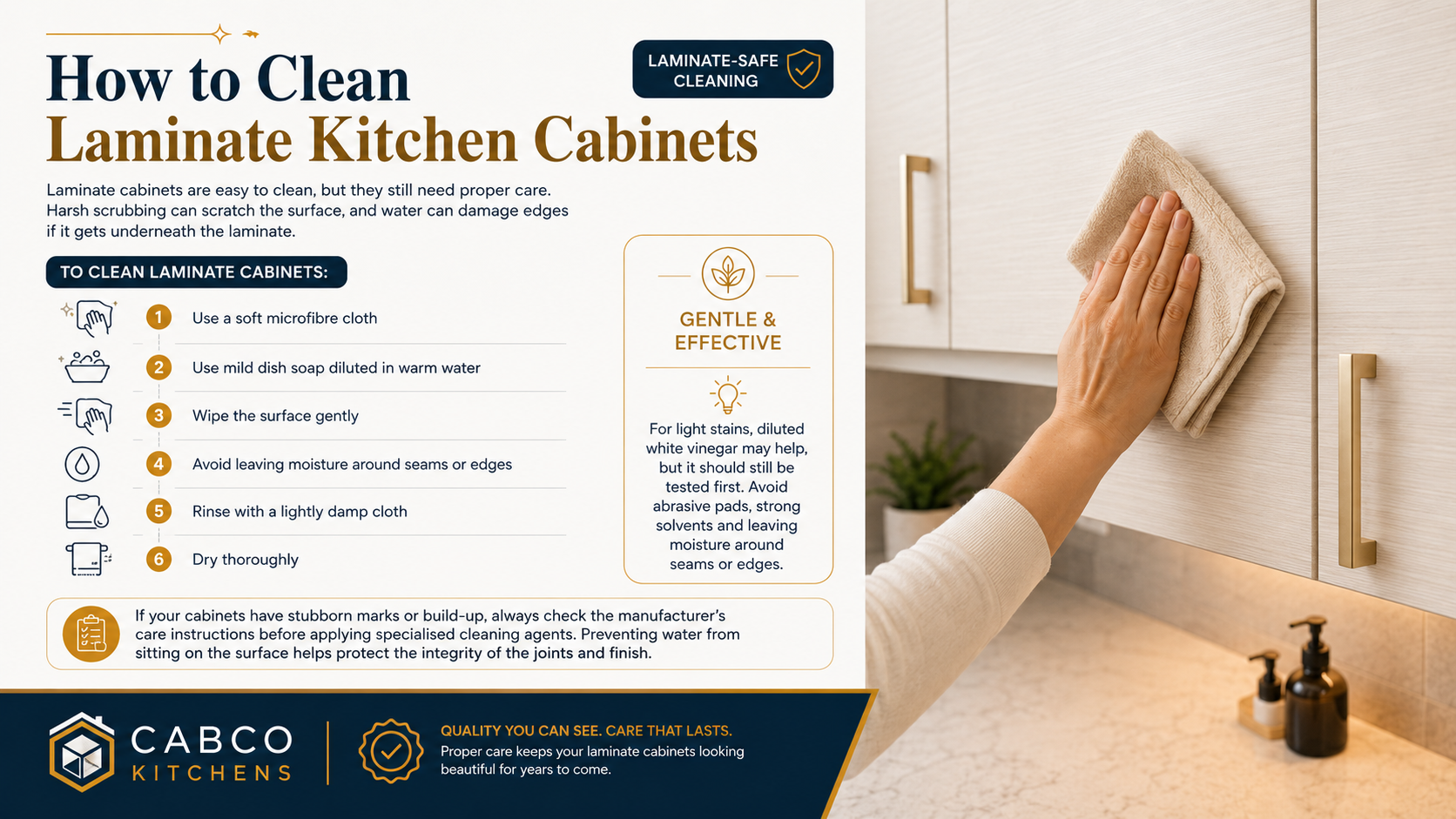 cleaning laminate kitchen cabinets without scratching